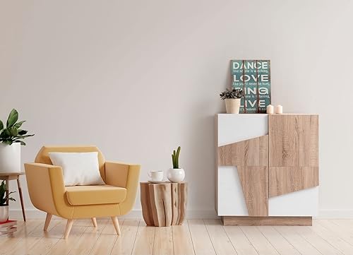 MyosHome - Meuble Buffet Commode en Chêne et Blanc 80 x 89 x 36 cm Odín - Meuble d'Entrée, Buffets pour Salon, Buffet d'Entrée. - Nail Gallerys