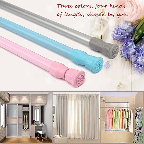 ausuky Tringle à rideaux télescopique extensible à ressort (noir, 50 ~ 80 cm) - Nail Gallerys