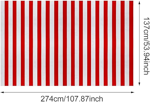 UxradG Nappe rayée rouge et blanche - Jupe de table de cirque de carnaval - Pour intérieur et extérieur - Pour fête sur le thème du cirque, décorations de fête d'anniversaire (rouge + blanc) - Nail Gallerys