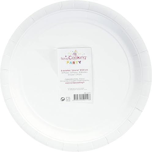 SCRAP COOKING 8 Assiettes licorne pour Décoration de Fête et Anniversaire ; 23 cm - Nail Gallerys