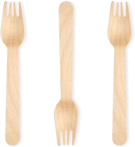 Evercups 100 fourchettes en bois 16cm fourchettes jetables Couverts jetables en bois biodégradable, sans plastique, Compostable - Nail Gallerys