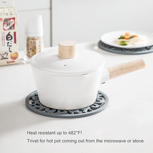 Lot de 3 Dessous de Plat Extra épais en Silicone pour Vaisselle, casseroles et poêles, Support de Casserole, Tapis Chaud pour protéger Table et comptoir, Turquoise - Nail Gallerys