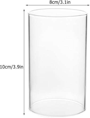 HOMSFOU Lot de 4 bougeoirs cylindriques en Verre pour Bougie Chauffe-Plat - Coupe-Vent - 8 x 10 cm - Nail Gallerys