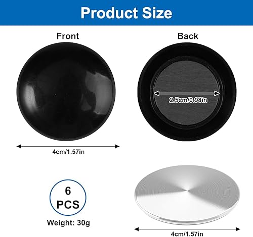 3 Paires Aimants pour Rideau de Douche, 30g Poids de Rideaux Magnétiques, Anti-Flottement, Résistants à la Rouille, Fixation Facile, Empêchent la Doublure de Bouger, pour Nappes, Rideauxs(Noir) - Nail Gallerys