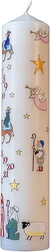 Alison Gardiner Bougie pilier de l'Avent unique en cire de Noël avec 50 heures de combustion, 4,5 x 25,5 cm - Nail Gallerys