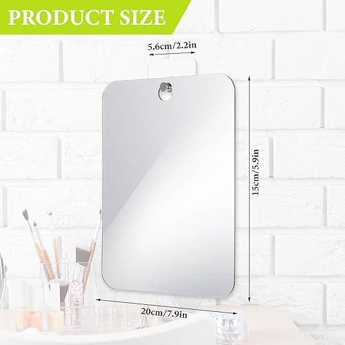 COMNICO Lot de 2 miroirs de rasage sans buée et incassables - Sans cadre - À suspendre au mur - Pour salle de bain, salle de sport, chambre à coucher - Nail Gallerys