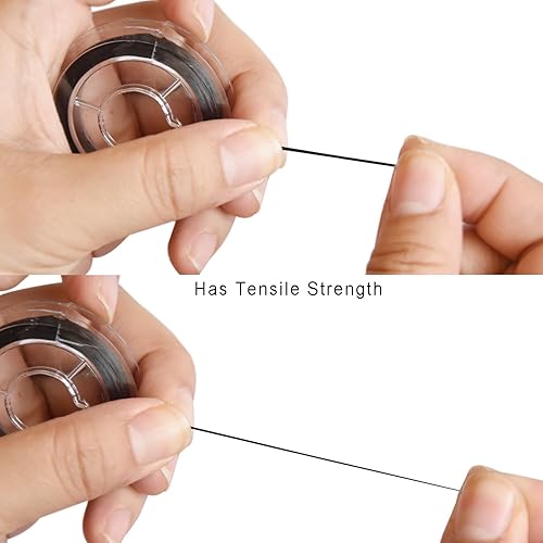 1 Rouleau 0.8 mm Élastique Extensible Fil Élastique pour Bracelet Perle 10m Fil pour Bracelet Resistant Cordon Elastique pour Faire des Bracelets (Blanc) - Nail Gallerys