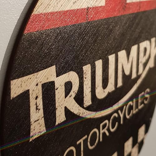 p&p homeware TRIUMPH Plaque murale en forme de cercle en bois/rond pour maison, pub ou bar de jardin, plaque murale pour homme, idée cadeau, panneau de bière en bois pour maison, bar, pub - Nail Gallerys
