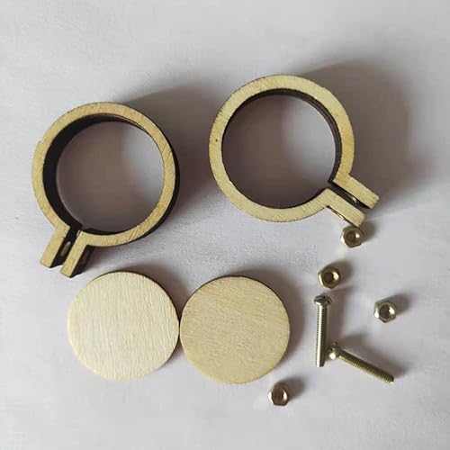 FSSTUD 20 Pièces Mini Cadre Broderie en Bois Cerceau Broderie Anneaux de Broderie pour Pendentif Artisanat - Nail Gallerys