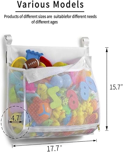 FIUIRYA NATURAL PRODUCTS Rangement pour jouets de baignoire, sac de rangement pour jouets de bain, sac de rangement en maille avec fermeture éclair, idéal pour la salle de bain de la famille (blanc) - Nail Gallerys