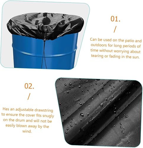 VANZACK Couvercle De Baril Oxford Protection Poussière pour Seaux Et Bacs Compatible Plupart des Barils Et Poubelles Idéale pour Extérieur - Nail Gallerys