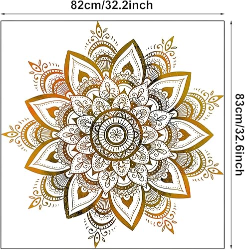 VOSSOT Grand Sticker Mural Mandala pour Chambre à Coucher - Or Boho Fleurs Décoration Murale - Style Boho Couloir Yoga - Nail Gallerys