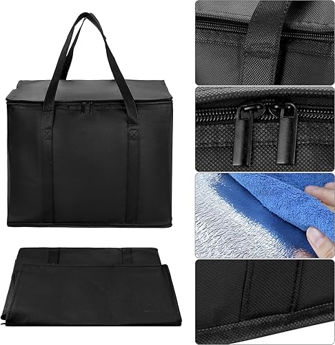 QWORK® 2 Pièces Sacs Isothermes, Sacs Isothermes Pliables, 41 x 26 x 33 cm Sac Refrigerant Grand, pour Nourriture, Pique-nique, Shopping - Nail Gallerys