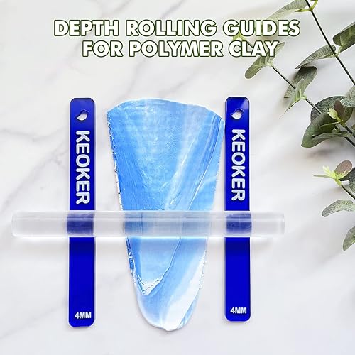 KEOKER Lot de 4 guides de profondeur en argile polymère – 4 tailles pour jauge de roulement d'épaisseur, guide à rouleau - Nail Gallerys