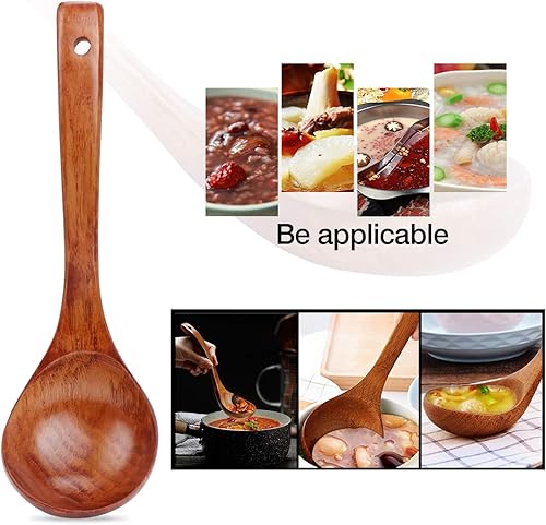 TsunNee Lot de 2 louches à soupe en bois naturel - 18,5 cm de long - Nail Gallerys