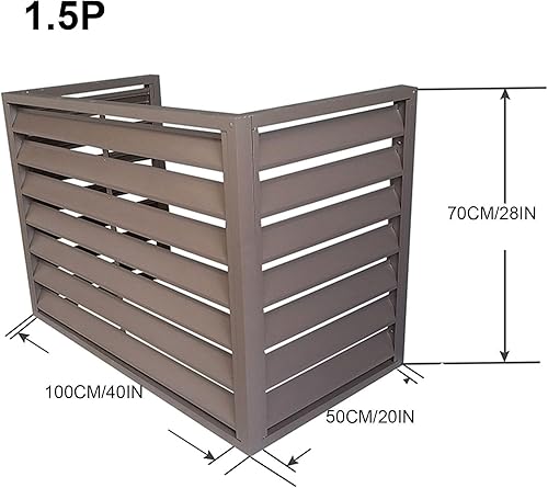 Bâche de clôture en aluminium pour climatiseur extérieur - Pour unités de pompe à chaleur - Pour intérieur et extérieur - Marron - Nail Gallerys
