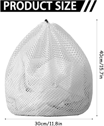 Lot de 3 sacs à linge pour machine à laver - Grand filet à linge avec cordon de serrage - Pour vêtements de bébé, sous-vêtements, manteaux, chemises, pulls - Nail Gallerys