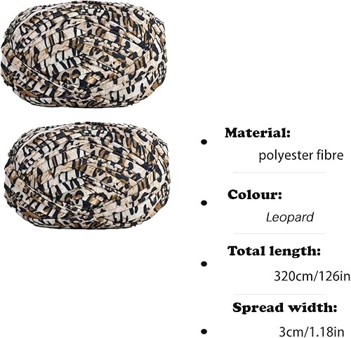 Spldsun 2 Pièces Fil de Laine à Tricoter,Fil De Crochet En Tricot, Coton Crochet, pour Tricoter Fournitures Tissage de Panier de Fil de Crochet(Léopard) - Nail Gallerys