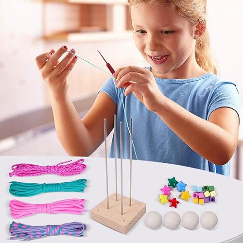 Générique Monkey Fist Knot Kit, Paracord Pendant Making Set, 2.52x2.52x5.43 Inches Wooden Craft Jig, Adjustable Jewelry Accessory for Kids Adults, Natural Wood & Silver - Nail Gallerys