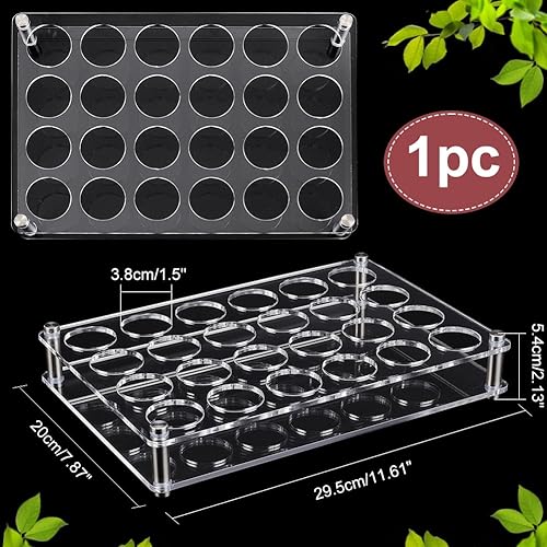 nbeads 24 Porte-plateau en Verre à Liqueur, Porte-verres à Shot en Acrylique Barre Transparente Verre à Vin Plateau de Service Affichage de Verre à Shot pour Fête, Bar, Club, Trou: 1.5 pouce - Nail Gallerys