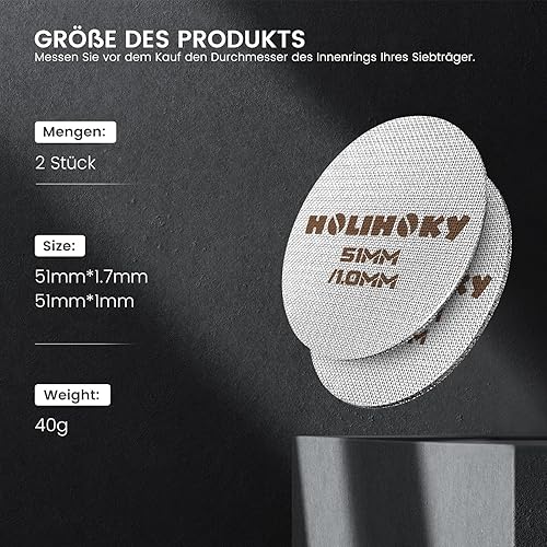 Lot de 2 écrans Puck Screen 51 mm, passoire à expresso 150 μm, 51 mm Puck Screen avec boîte de rangement en acrylique, 1,7 mm/1,0 mm d'épaisseur, acier inoxydable 316, réutilisables pour porte-filtre - Nail Gallerys