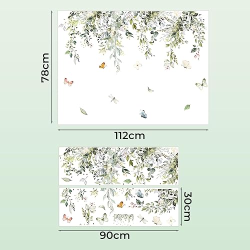 Sticker mural avec feuilles vertes suspendues, plantes et vignes, décoration murale et de fenêtre pour la maison, le bureau, la chambre à coucher - Nail Gallerys