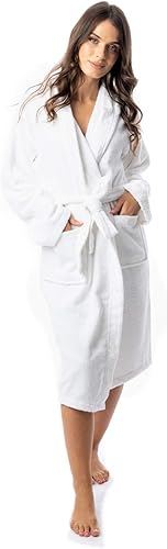 EHD Peignoir à capuche en tissu éponge pour femme 100 % coton égyptien super doux et confortable 650 g/m² - Nail Gallerys