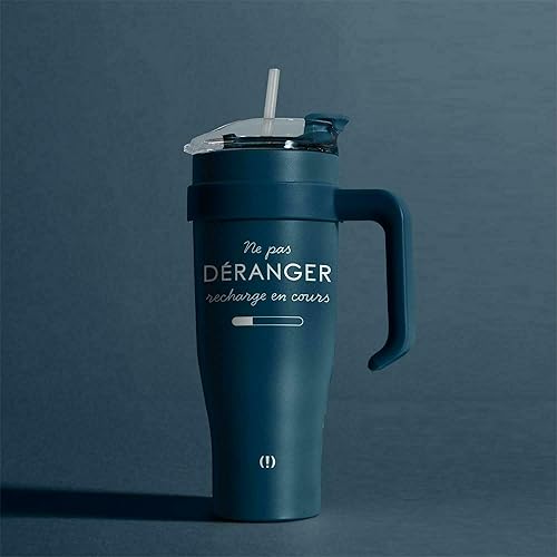 Mug de transport thermo réactif 1.2 L collection LOS ANGELES 'Ne pas déranger' bleu - Nail Gallerys