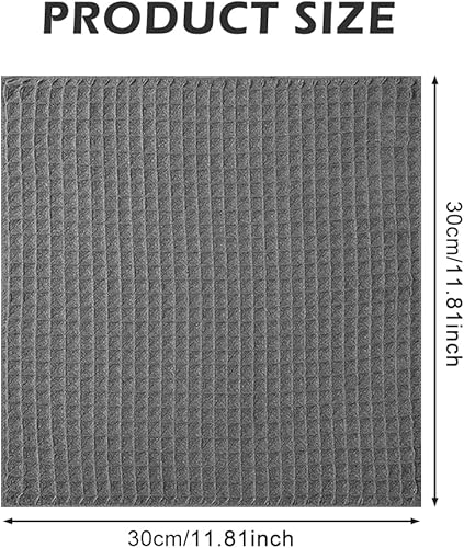 Amusingtao Lot de 6 chiffons en microfibre gaufré, lavables, réutilisables, chiffons de nettoyage en microfibre, chiffons de nettoyage non pelucheux, 30 x 30 cm, gris - Nail Gallerys