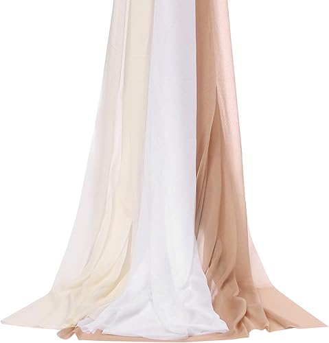 sourcing map Lot de 3 panneaux de tissu drapé en mousseline de soie transparente pour arche de mariage, décoration de fête, 76,2 cm x 6,1 m, rose - Nail Gallerys