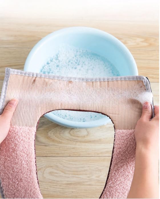 Qyjhska Housse de Siège de Toilette Multicolore Chaud Protection Housse de housses de siège de toilette épaisses et douces, lavables et compatibles avec tous les sièges de toilette (rose) - Nail Gallerys