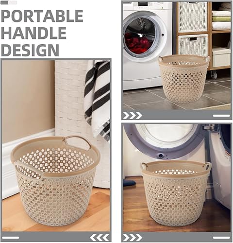 Kichvoe Panier À Linge Flexible Panier À Linge Panier À Linge En Plastique Avec Poignée Panier De Rangement Pour Vêtements Creux Bac Rond Portable Pour Salle De Bain Dortoir - Nail Gallerys