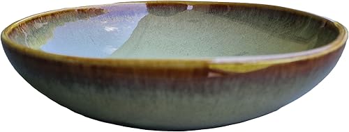 PintoCer - 2 assiettes creuses en grès, 22 cm, bol pour soupe, pâtes, salade ou céréales, couleur : vert - Nail Gallerys