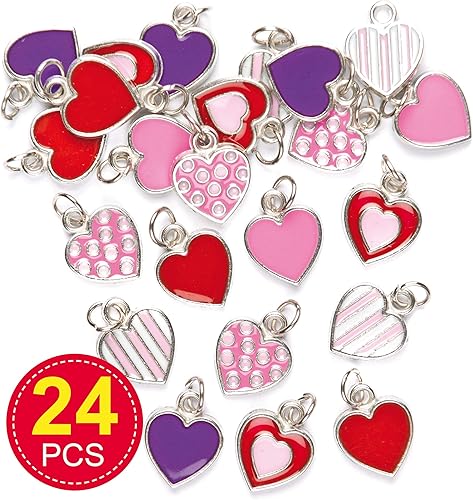 Baker Ross Breloques Cœur (Lot de 24) - Idéal pour les créations sur le thème de la St valentin ou de la Fête des mères - Nail Gallerys