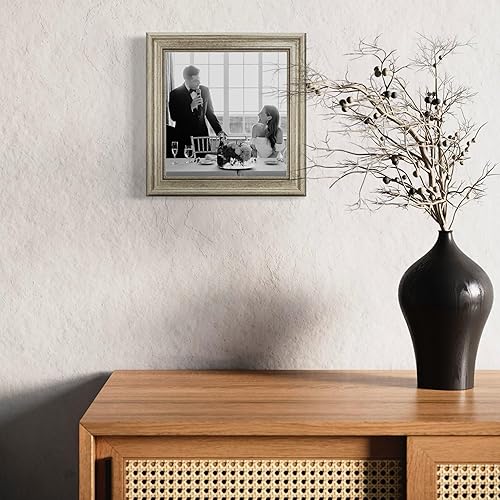 CABBEL Cadre photo 30 x 30 cm, argenté, style baroque, vintage, pour posters, photos et certificats, avec verre acrylique incassable, décoratif et élégant, parfait pour le salon, le bureau ou la - Nail Gallerys