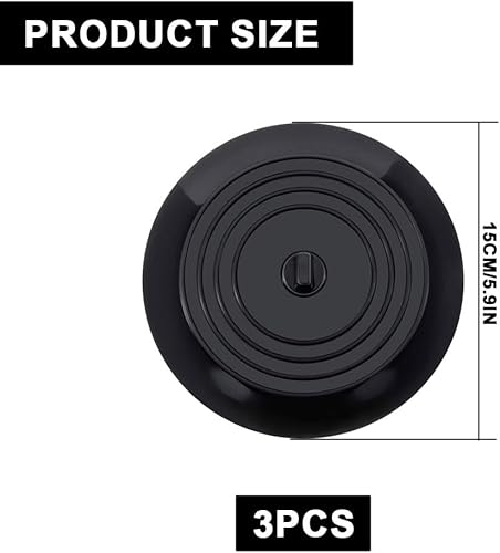 3 Pièces Bouchon de Baignoire Universel, 15cm Bouchon de Vidange en Gel de Silice, Bouchon D'évier, Bouchon Evier de Cuisine, pour Douche, Baignoire, Lavabo, évier(2Blanc 1Noir) - Nail Gallerys