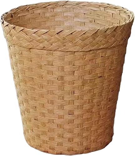 Poubelle tissée en Osier, Panier de Rangement en Osier de 7x10 Pouces, paniers pour étagères, Petite Corbeille à Papier, Petite Poubelle Bureau en (Couleur café) - Nail Gallerys