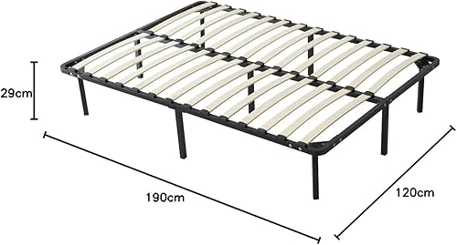 Literie Julien Jacky - Solide et Confortable Sommier 180x200 x 29 cm Cadre a Lattes + 12 Pieds en Metal - Montage Rapide et Facile - epaisseur du Metal +/- 1,2 mm 3 x 14 Lattes en 9mm - Nail Gallerys