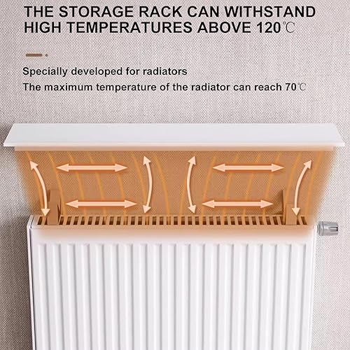 UVCMDUI Tablette de Radiateur sans Percer, Cache Radiateur Universel Blanc Espace Aluminium, étagères de Radiateur Largeur 14,5 cm Décoration Moderne, Supportant 30 kg,60cm - Nail Gallerys