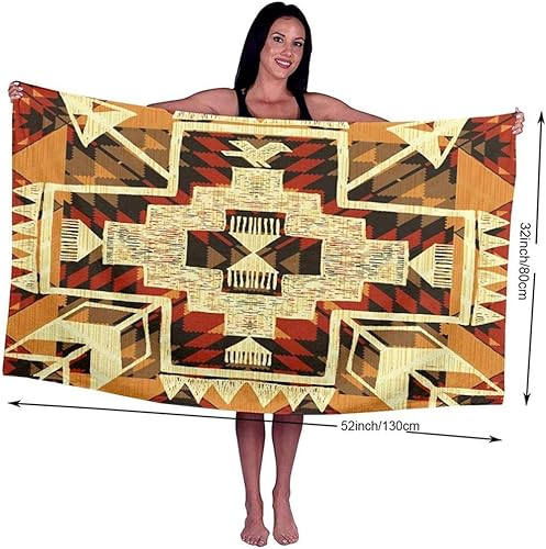 Serviette De Plage Microfibre,Style Amérindien Abstrait Grande Serviette De Plage Légère De Drap De Bain Parfaite pour Les Sports De Remise en Forme De Natation De Voyage D'Hôtel De Famille - Nail Gallerys