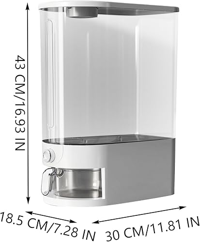 Générique Rice Dispenser, 10kg Airtight Container, Leakproof Transparent Food Bin, Waterproof Bucket Organizer for Kitchen, Pantry, Freezer, Restaurant, Outdoor Storage, 11.81x7.2 Inches - Nail Gallerys