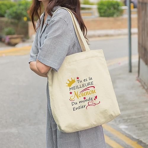 XiuSpark Cadeau Nounou,Cadeau Nounou Noel,Sac En Toile,Tote Bag,Cadeau Nounou Original,Cadeau Noel Nounou,Cadeau pour Nounou,Cadeau pour Nounou Noel,Cadeau NoëL Nounou,Cadeau Nounou Fin D'Année - Nail Gallerys