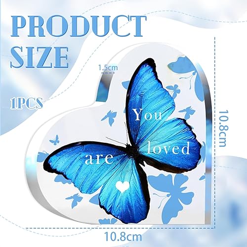 Mezrkuwr Cœur en acrylique, cadeaux pour femmes, papillons, décoration de bureau, souvenirs, tables, centre de table, cadeau d'anniversaire de remerciement - Nail Gallerys