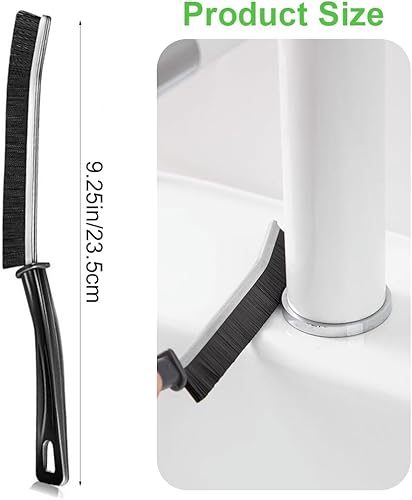 AORHOFJ 2 Pcs brosses de nettoyage de fissures,brosses de nettoyage multifonctionnelles, brosses à coulis, brosses à poils rigides avec de longues poignées pour les salles de bains, les fissures - Nail Gallerys