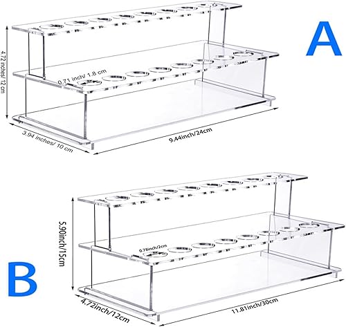 Colcolo Présentoir de Bouchons de Bouteilles de Vin En Acrylique Transparent, Trou et 2 Niveaux Présentoir pour Bouchon de Bouteille, Support de Rangement Décoratif pour Club, Fête, Cuisine, L - Nail Gallerys