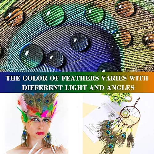 laeeyin Lot de 100 plumes colorées pour le bricolage, la décoration de boucles d'oreilles, mariage, attrape-rêves, plumes de coiffure, artisanat scolaire - Nail Gallerys