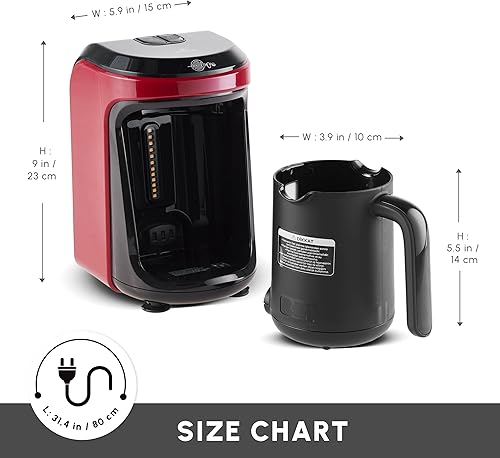 Karaca Hatúr Hups Cafetière turque, Anthracite, machine à chauffer le lait, machine à moka pour moka turc au lait, chocolat chaud, café instantané au lait, lait chaud - Nail Gallerys