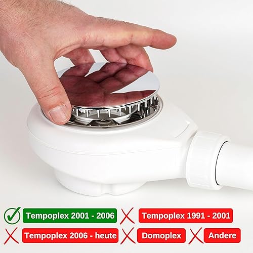 Capot et Filtre à Cheveux Set pour écoulement de Douche, Ø 112 mm, Compatible avec la Garniture d'écoulement Viega Tempoplex à partir de l'année de Fabrication 2001-2006 - Nail Gallerys