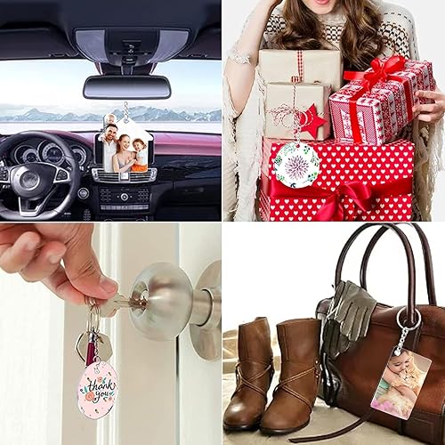 120 pièces Porte-clés Vierges à Transfert Thermique avec Sublimation Vierge, Glands en Cuir, Anneaux de Porte-clés, Anneaux Ouverts pour la Fabrication de Porte-clés (Lot de 30) - Nail Gallerys