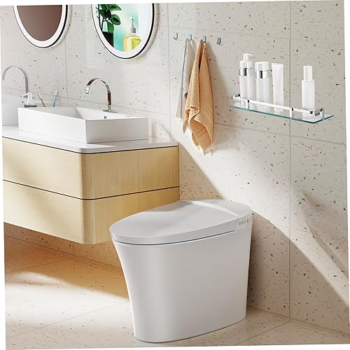 Étagère murale de salle de bain 4x24 étagère douche en verre transparente en verre transparent avec rail en métal pour shampooing, lavage corporel, savon, douche - Nail Gallerys